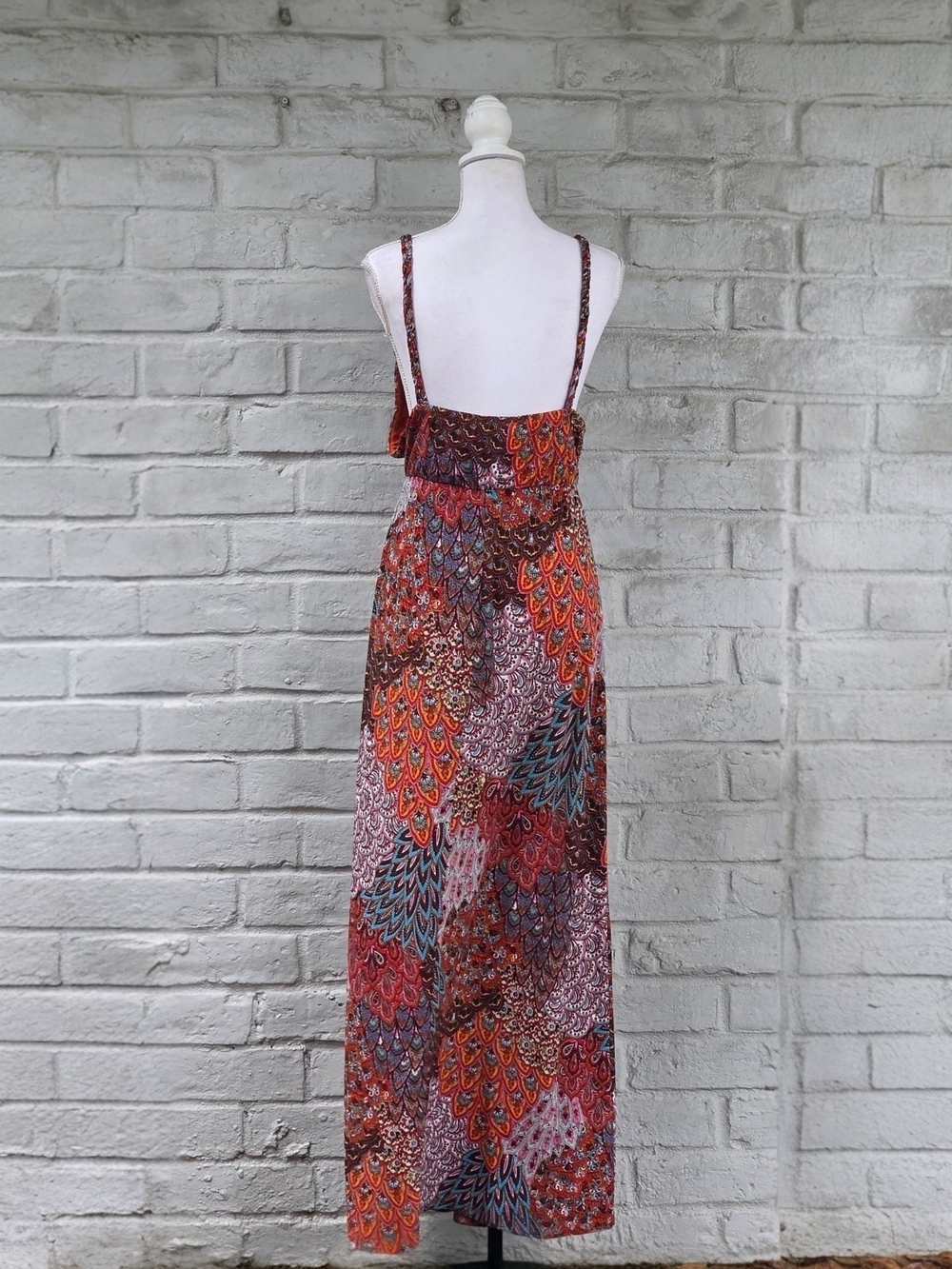 MOA MOA Woman 2X Patchwork Paisley Print Maxi Dress, Open Back - Picture 4 of 7